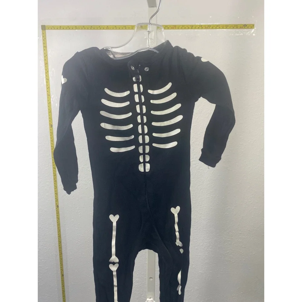 Joe‎ Fresh Baby Skeleton Pajamas One Piece Sleeper Black White 12-18 Months